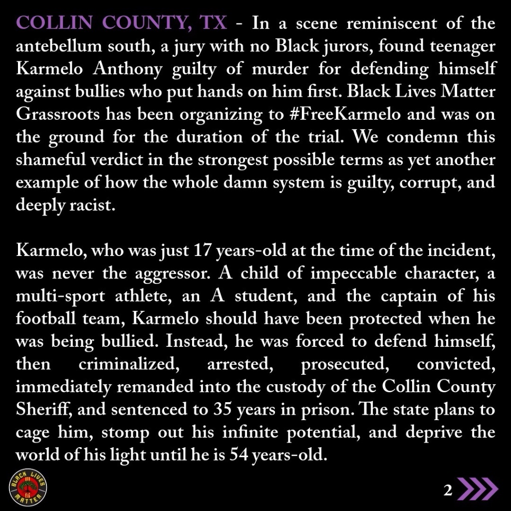 Statement from Black Lives Matter Grassroots on the verdict in Collin County, Texas.