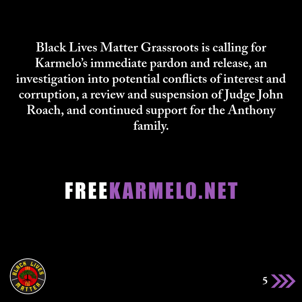 Black Lives Matter Grassroots demands for Karmelo Anthony.